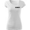 DRAGOWA dámske tričko s nápisom SECURITY biele