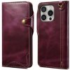 Puzdro na iPhone 16 Pro Denior Kožené fialové