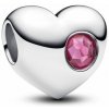 PANDORA gravírovateľný prívesok v tvare srdca s ružovým kameňom 794161c10