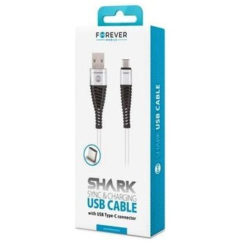 Forever DATAUSBCFORWH Shark Dátový USB-C, 2A, 1m, bílý