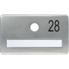 SOLIDO dveřní jmenovka bez kukátka, otvor o 14, hliník sříbrný elox,gravír. č.28