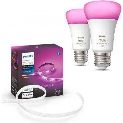 Philips | SADA -LED RGBW Stmievateľný pásik Philips Hue 2m 20W/230V + 2x LED Žiarovka E27/9W | P5821