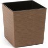 LAMELA, kvetináč JUKA ECO DLUTO – vrúbok 25 × 25 cm, výška 26 cm, natur