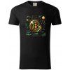 Bitcoin logo s grafmi - Tričko z organickej bavlny - L ( Čierna )