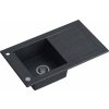 WILL černý granitový dřez (77x46x18,5) s krytem a výpustí