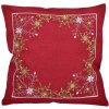 Návlek na vankúš, Vločky a Vianoce, červený, 40 x 40 cm