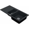 Vima 920 - Granitový drez 960x480x183mm 1,5-sektora s odkvapkávacou plochou, tmavý grafit matný