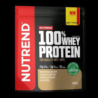 NUTREND 100% Whey Protein 1000 g, banán/jahoda