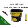 SET NA 5m2 (10kg+290ml) - 1x Tekutá dlažba ALF BL100 10 kg zelená, Tekutý plast ALF FLEX Floor II.generácia 290ml, hladidlo