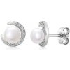 SOFIA strieborné náušnice s perlou a zirkónmi IS037OR409RHPE