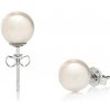 Perlové náušnice Akoya 7 AAA Rhodiované striebro (925) Biela