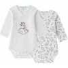 Zavinovacie body s dlhým rukávom – set 2 ks | Mäkká bavlna pre citlivú pokožku | KidsPlanet.sk Veľkosť: 56 cm (1 mesiac)
