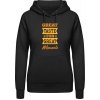 AWDis Hoodie Mikina - Dizajn - Great Taste for Great Moments - Čierna - L - Dámske