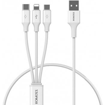 Romoss CB251V 3v1 USB-C / Lightning / Micro 3,5A, 1,2m, bílý