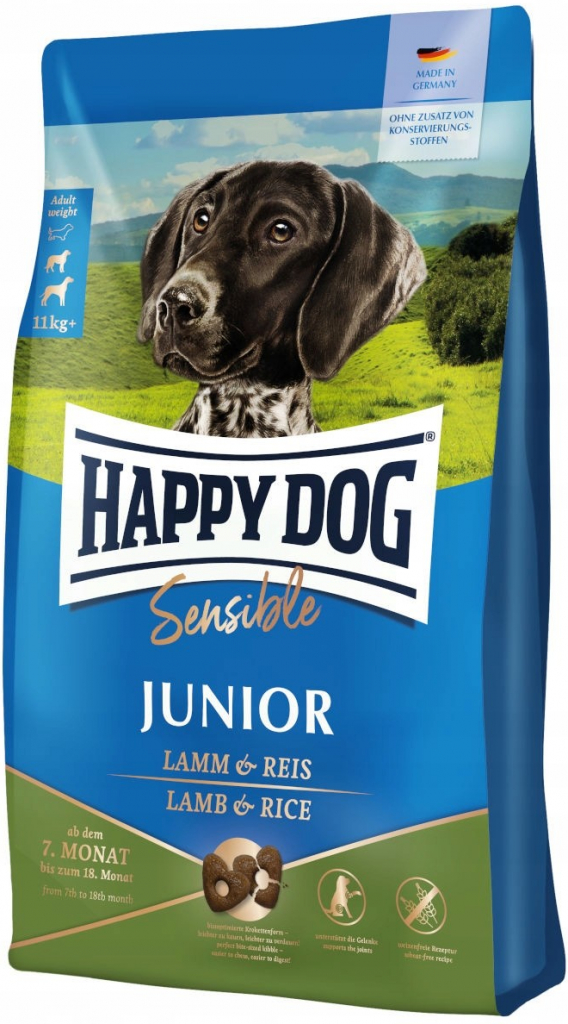 Happy Dog Sensible Junior Lamm pre mladých psov jahňacie 10 kg