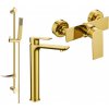 MEXEN/S - Alfa DF02 Set umývadlovej a sprchová batéria s príslušenstvom, zlato 745714DF02-50