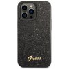 Guess Glitter Flakes Metal Logo iPhone 14 Pro Max čierne