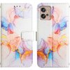 PROTEMIO 54215 ART MARBLE Peňaženkový kryt Motorola Moto G32 WHITE ORANGE