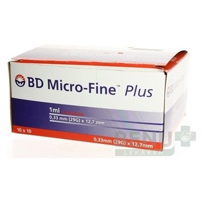 BD Micro FINE INZULÍNOVA STRIEKAČKA U-100 s integrovanou ihlou 29G objem 1 ml 10 x 10 ks