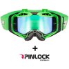 LS2 Helmets LS2 AURA PRO GOGGLE BLACK H-V GREEN WITH IRIDIUM VISOR