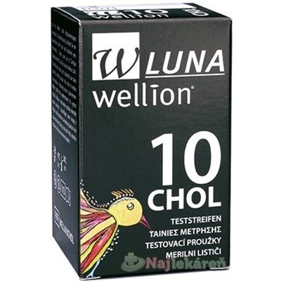Wellion LUNA CHOL testovacie prúžky k prístroju LUNA 10ks