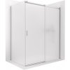 CERANO - Sprchovací kút Santoro - pravá - 6 mm - chróm, mliečne sklo - 130x90 cm - posuvný