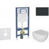 Geberit Duofix - Set predstenovej inštalácie, klozetu Oudee a dosky softclose, tlačidlo Sigma30, čierna lesk/čierna mat SANI11CA5130B