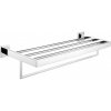 CERANO - Nástenná polička s držiakom na uteráky Alto - chróm CER-479329