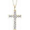 Zlatý prívesok krížik s kameňmi Z60100ž