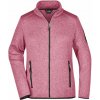 James & Nicholson (Daiber) Dámska bunda z pleteného fleecu JN761 - Ružový melír / off-white | XL