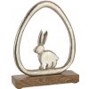 Strieborná antik dekorácia králik na podstavci 19*4*24 cm J-Line by Jolipa