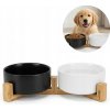 Keramická dvojmiska pre domácich miláčikov (čiernobiela) S