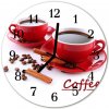 Nástenné sklenené hodiny Šálka kávy fi 30 cm