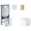 Grohe Rapid SLX - Set predstenovej inštalácie, klozetu, dosky SoftClose a tlačidla Skate Cosmopolitan, Triple Vortex, kefovaný Cool Sunrise SANI11BB4106