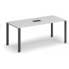 Stôl PRIMO INFINITY 1800 x 900 x 750, biela + stolná zásuvka TYP II, čierna
