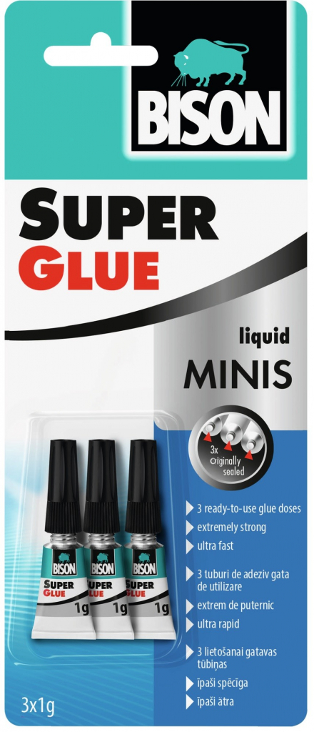 BISON SUPER GLUE MINIS 3 x 1g