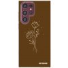 Picasee silikónový prehľadný obal pre Samsung Galaxy S22 Ultra 5G - Brown flowers