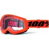 100% STRATA 2 JUNIOR Goggle Neon Orange - Clear Lens