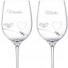 Dekorant Svadobné poháre na biele víno Romance s kamínky Swarovski PRSTIENKY