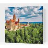 Vymalujsisam.sk Maľovanie podľa čísiel - Hrad Bouzov 2 Veľkosť: 50x50cm, Rám: Na kartónovej doske