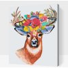 Vymalujsisam.sk Maľovanie podľa čísiel - Kvetinkový jeleň Veľkosť: 30x40cm, Rám: Na kartónovej doske