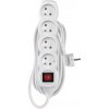 Emos P1415R, predlžovací kábel s vypínačom, 4 zásuvky, 5m, biely P1415R