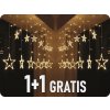 Solight LED vianočný záves, hviezdy, šírka 1,8m, 77LED, IP20, 3xAA, USB, 1+1 zadarmo! [1V227]