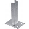 Platňa na montáž štvorhranného stĺpika na betónový základ 60x40 mm