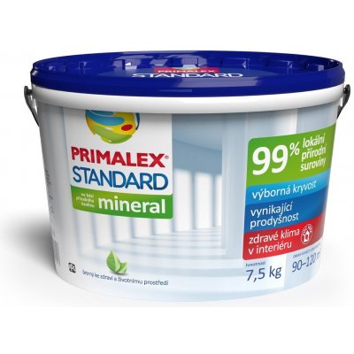 Primalex Standard Farba na stenu, biela, matná, 7,5 kg, 273263