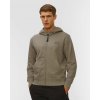 Pánska Mikina C.p. Company Diagonal Raised Fleece Hooded Full Zip Sweatshirt Béžová