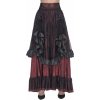 sukňa DEVIL FASHION Black And Red Gothic
