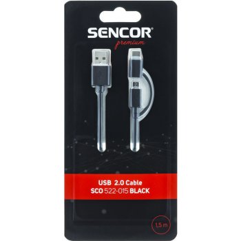 Sencor SCO 522-015 BK USB A/M-Micro B/C