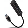 AXAGON HMA-CR3A, USB 3.2 Gen 1 hub, porty 3x USB-A + čtečka karet SD/microSD, kovový, kabel USB-A 20cm