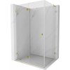 Mexen Lunar-F L, skladací sprchový kút ľavý 85 x 70 cm, 8mm číre sklo, zlatý profil, 836L-085-070-50-00-L